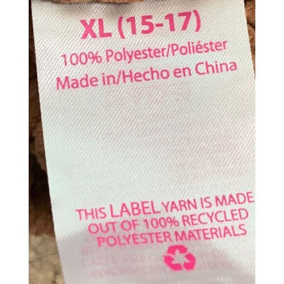 No Boundaries Brown Fringe Knit Crew Neck Long Sleeve Academia Sweater Size XL - Picture 13 of 14